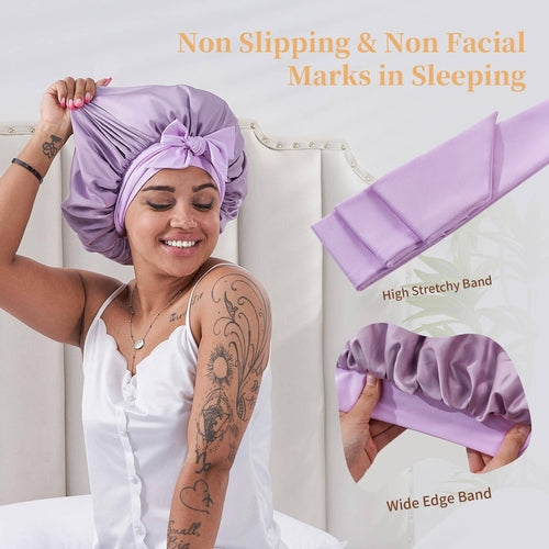 Silk Bonnet, Satin Hair Bonnet For Sleeping For Wavy Curly Natural